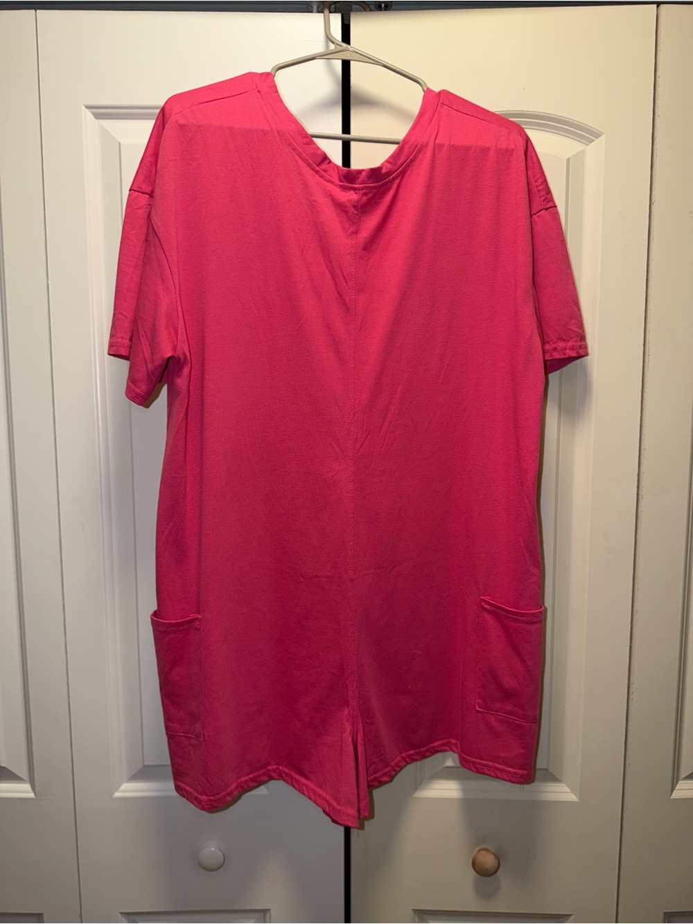 Women’s Pink Short-Sleeve Lounge Romper